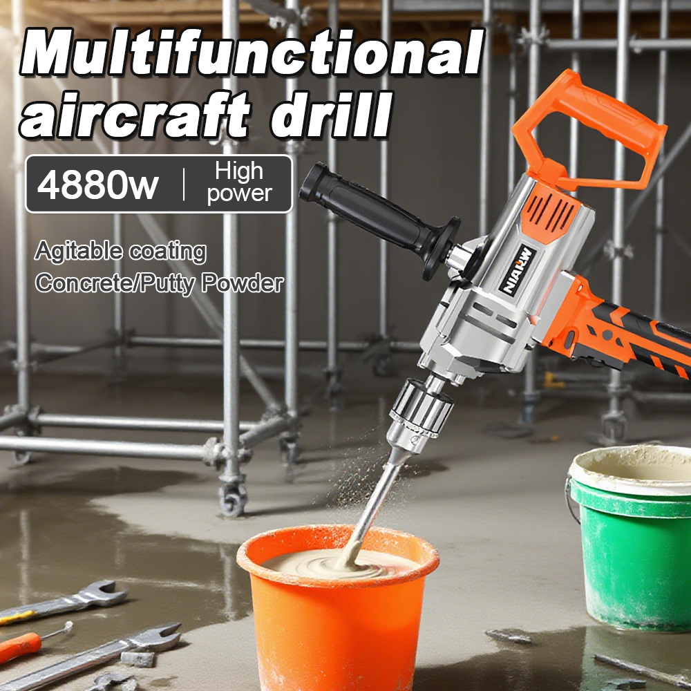 Electric Mixer Multi-Functional Mortar Mixer Drill Machine 4880W High Power Water Drilling Machine Mixing Drill Putty Mixing