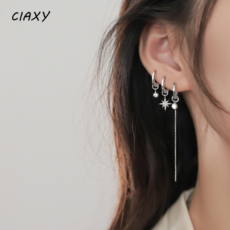 CIAXY – boucles d'oreilles à pampilles argentées pour femmes, bijoux indiens de luxe asymétriques à la mode, cadeau de fête