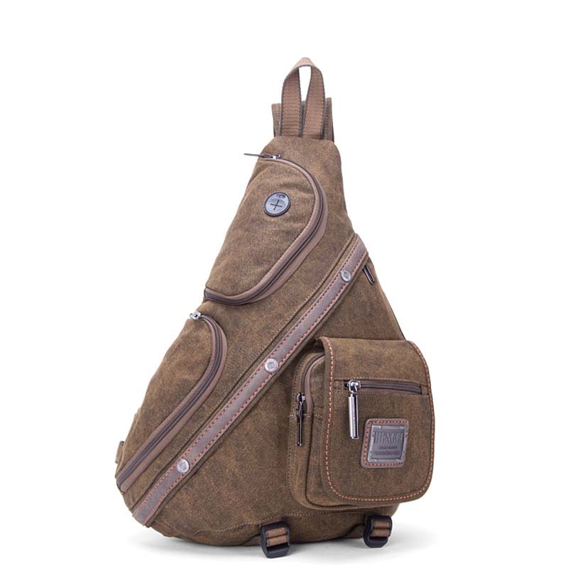 High Quality Canvas Men Messenger Chest Bag Cross Body Rucksack Laptop Satchel Climb Back Pack Single Shoulder Bag