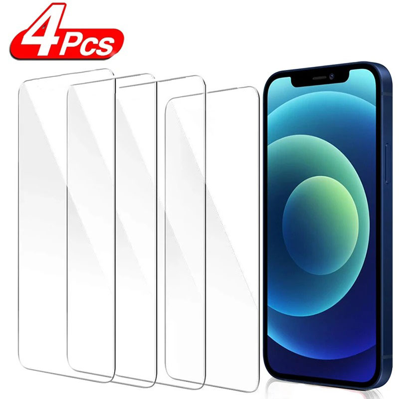 4 個保護ガラス iPhone 13 11 12 16 15 14 プロマックススクリーンプロテクター強化ガラス iPhone 6S 7 8 プラス XR XS 最大