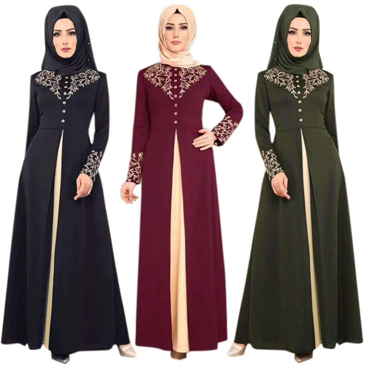 女性のためのエレガントなイスラム教徒のロングドレス,イスラム教徒のドレス,アラブ,ドバイ,イスラムスタイル,トルコ