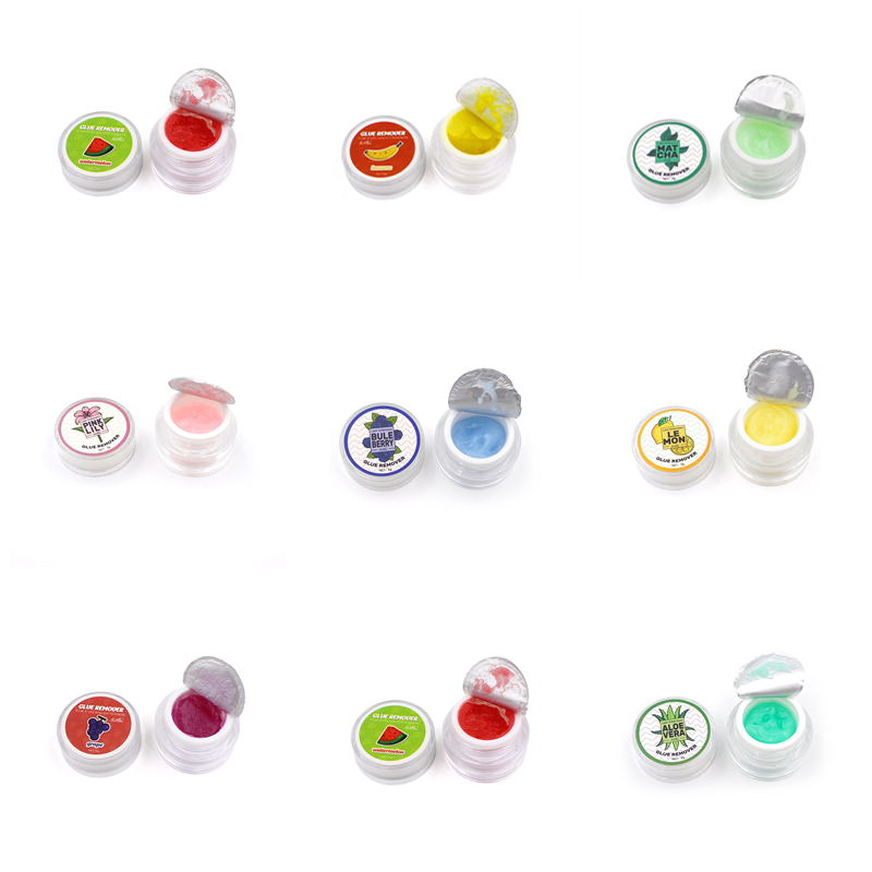 10 pièces FUNMIX 5g saveur de fruits Extension de cils crème dissolvant de colle pour cils dissolvant de colle pas irritant crème de nettoyage des cils