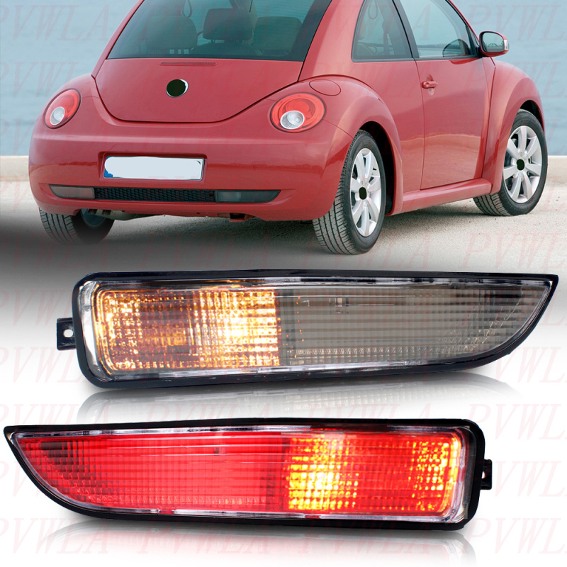 Para LHD VW Beetle 2006 2007 2008 2009 2010 lámpara de luz reflectora de parachoques trasero de estilo de coche sin bombillas 1C0945701D 1C0945702D