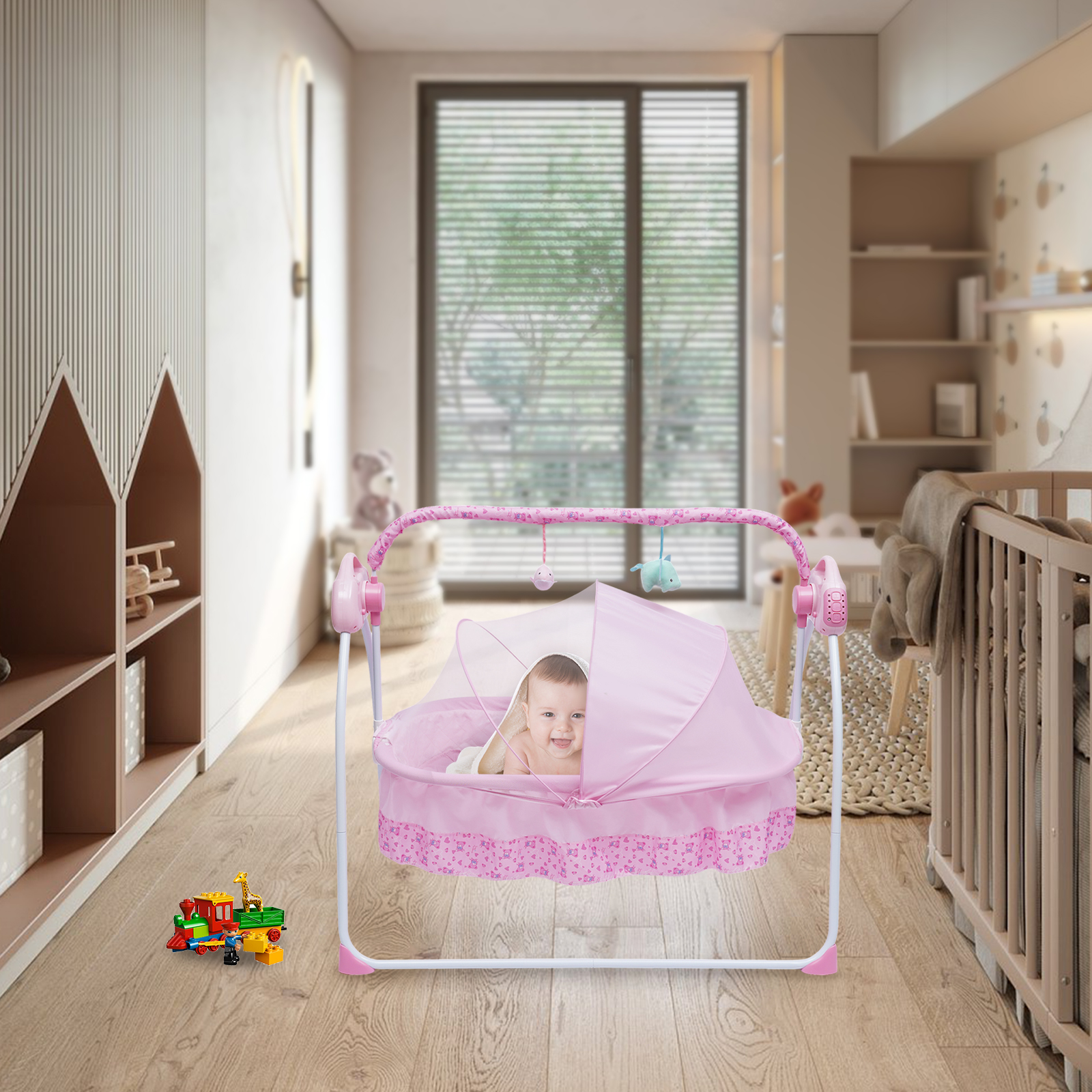 Cuna eléctrica para bebé, cuna para recién nacido, columpio automático, cama para dormir, Bluetooth