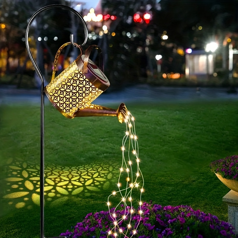 Linterna de Metal Retro, regadera Solar, luces de ducha impermeables para exteriores, decoración de jardín, pasarela, Patio, luces de césped 2024