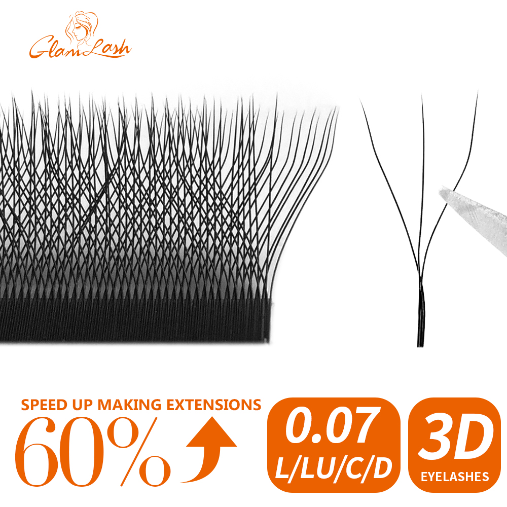 GLAMLASH-extensiones de pestañas en forma de W, 3D L/LU/M, ventiladores de volumen prefabricados, estilo W, pestañas YY, cómodas, nuevo volumen, pestañas postizas naturales
