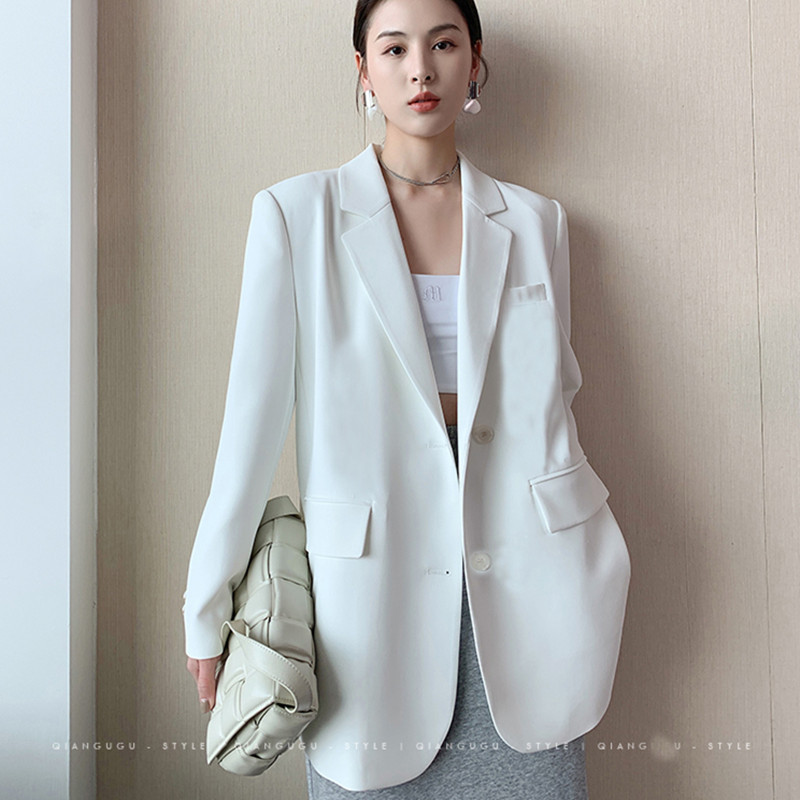 Giacca da abito ampia da donna nuova moda primaverile 2026 Blazer da ufficio a maniche lunghe stile street design casual allentato per donna