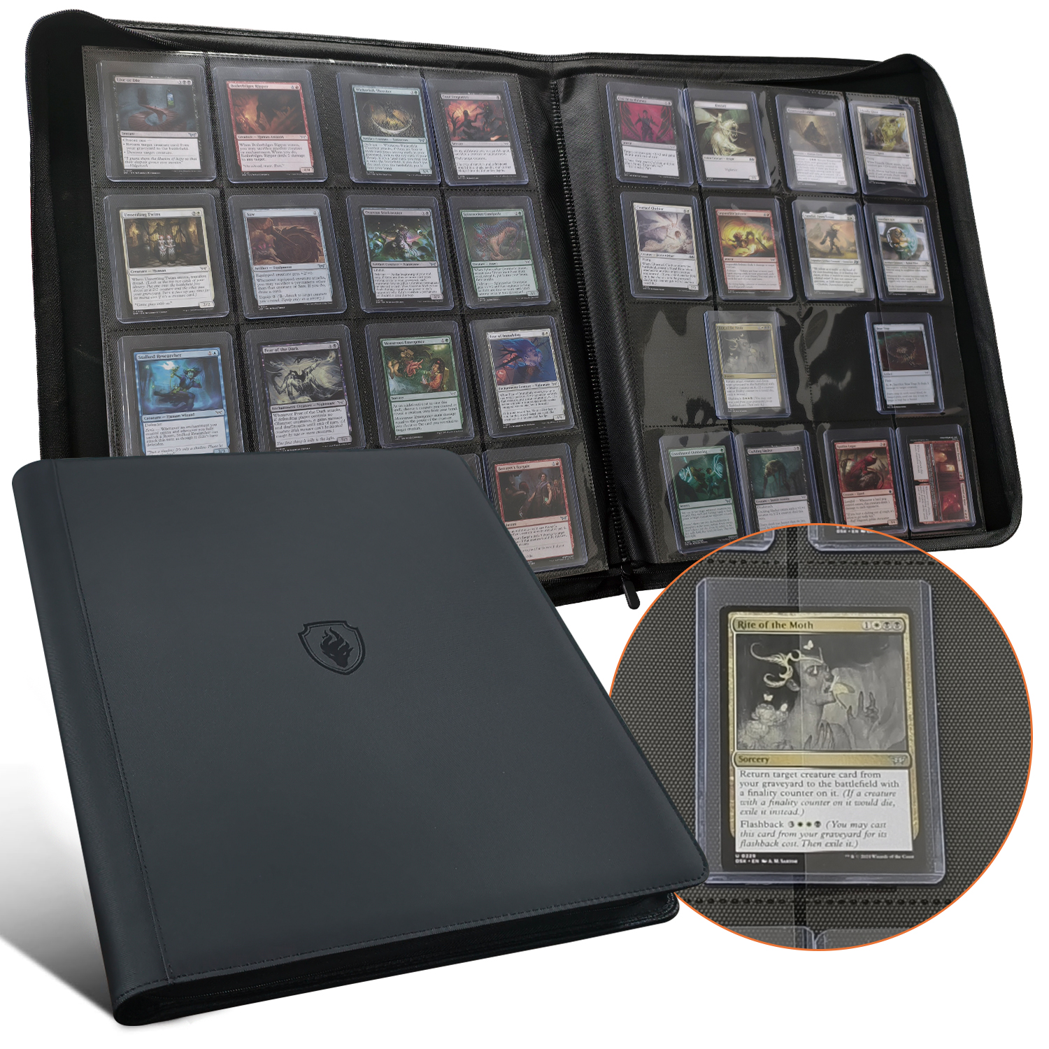 Fichário Premium para 16 Toploaders, Capacidade para 640 Toploaders - Fichário para Cartões Rígidos de 3' x 4'