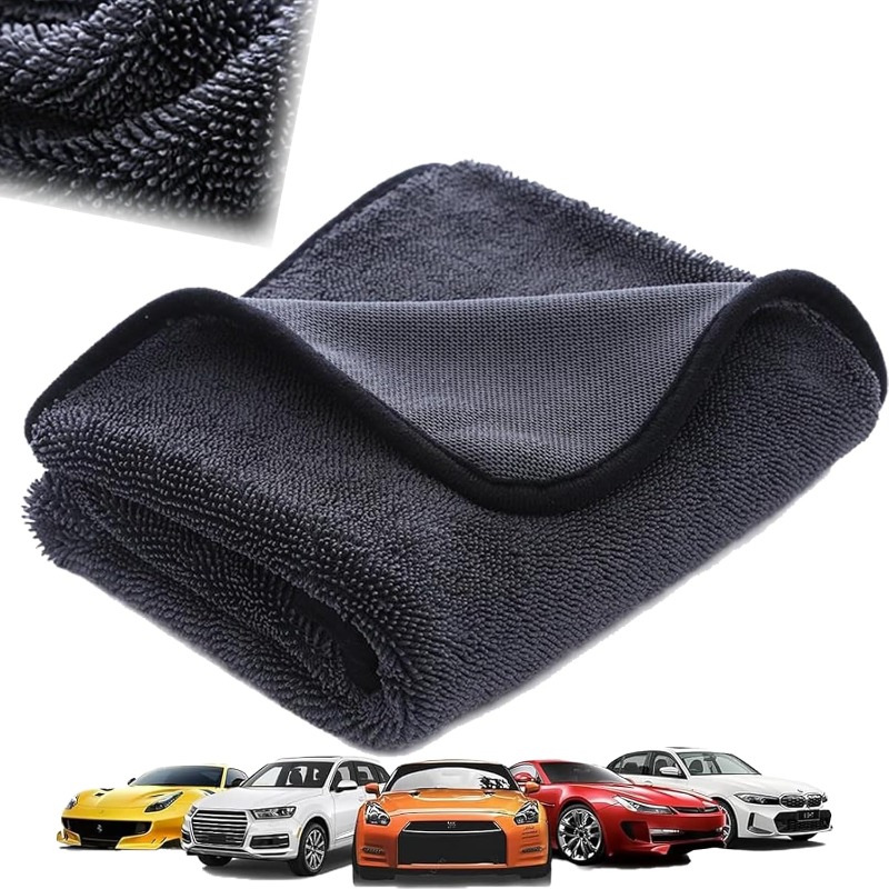 Nouvelle serviette de lavage de voiture en microfibre ultra-épaisse 2025 40x60cm 60x90cm Chiffon de nettoyage et séchage auto extra doux pour l'entretien des voitures
