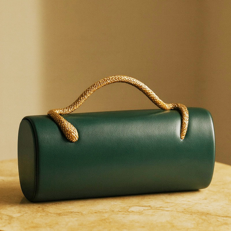 Pochettes de soirée rondes vintage pour femmes sacs à main et pochettes de luxe de créateurs collection 2026 nouveauté en PU anse en métal en forme de serpent bandoulière chaîne sac porté épaule haute qualité