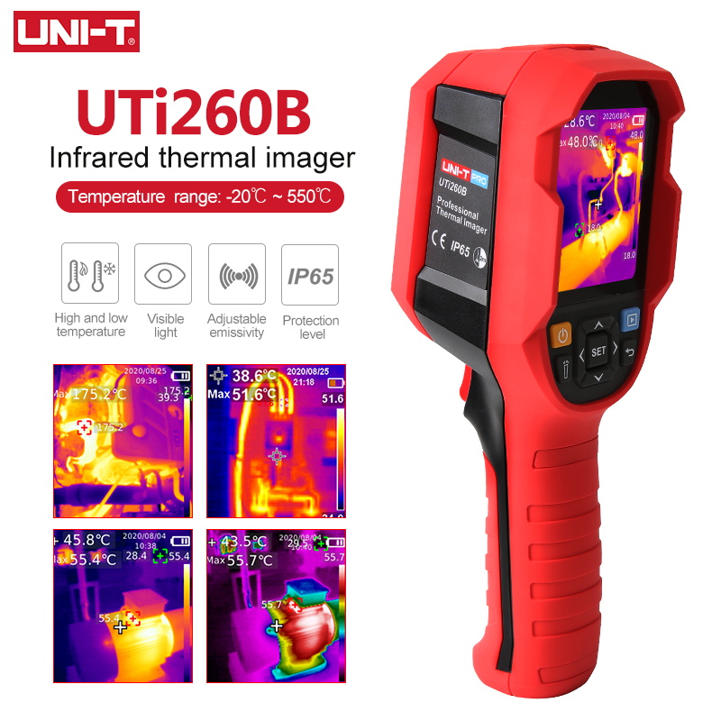 Imageur thermique UNI-T UTI260B, 256x192 Pixels, caméra thermique infrarouge HD, Circuit d'entretien électrique, détecteur de fuite d'eau