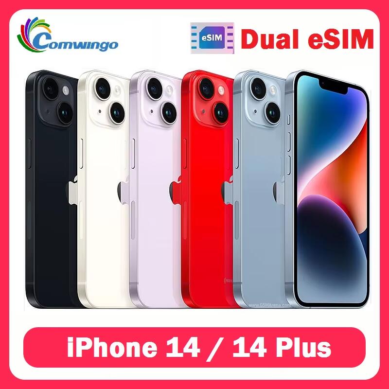 Apple iPhone 14/14 Plus 6GB RAM 128/256GB ROM versión estadounidense Dual eSIM OLED Face ID NFC A15 5G teléfono móvil iphone14 14plus