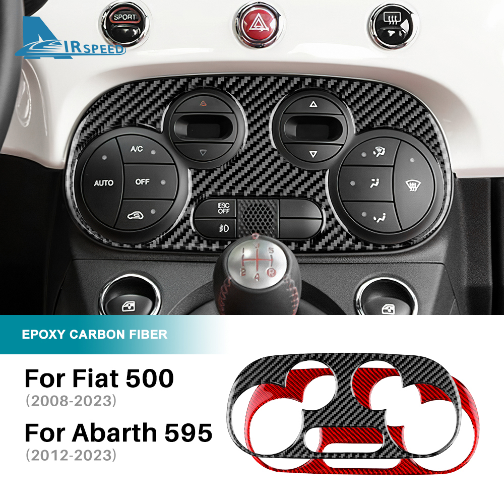 Prawdziwe miękkie włókno węglowe dla Fiat 500 2008-2024 500e 2013-2019 Abarth 595 2012-2023 2024 LHD RHD Ręczna automatyczna rama sterowania AC