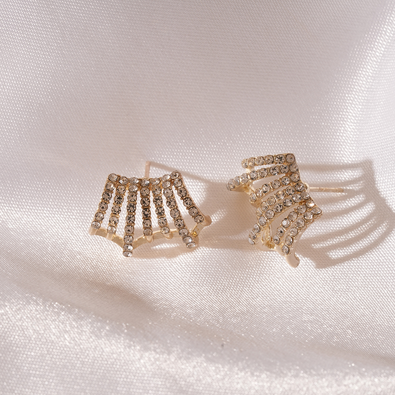 ที่ละเอียดอ่อน Multi-Layer C-รูปต่างหูสตั๊ดผู้หญิงแฟชั่นฝัง Rhinestone EAR STUD ต่างหูอุปกรณ์เสริม