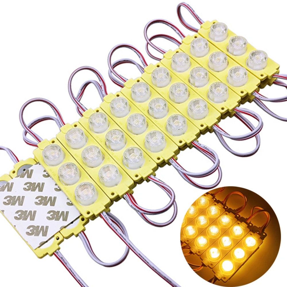 20 pièces Super lumineux 3 LED Module lumières 12V extérieur étanche pour magasin publicité panneau lettre conception boîte à lumière décor