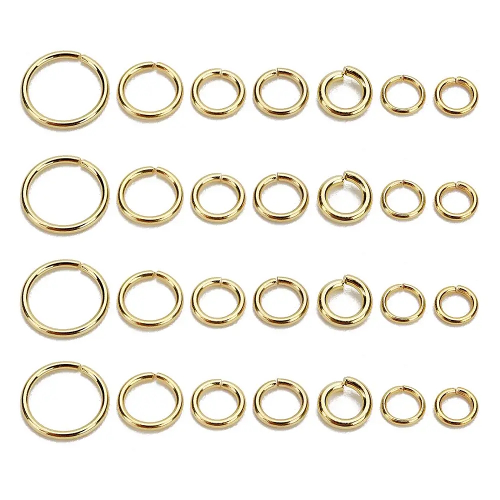 100 Cái/lốc Cấp Mở Nhảy Vòng 4/5/6/8Mm Vòng Màu Vàng Chia nhẫn Tự Làm Trang Sức Làm Cho Những Phát Hiện Bán Buôn