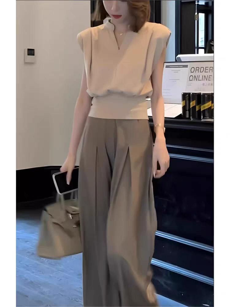 Bluzki damskie 2026 z dekoltem w serek, bez rękawów, eleganckie, jednokolorowe crop topy, letnie, vintage, uniwersalne bluzki damskie, pulowery.