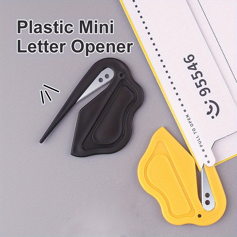 Abridor de sobres de plástico multicolor, perfecto para cartas, fundas de colchón y corte de cajas, 3 uds.
