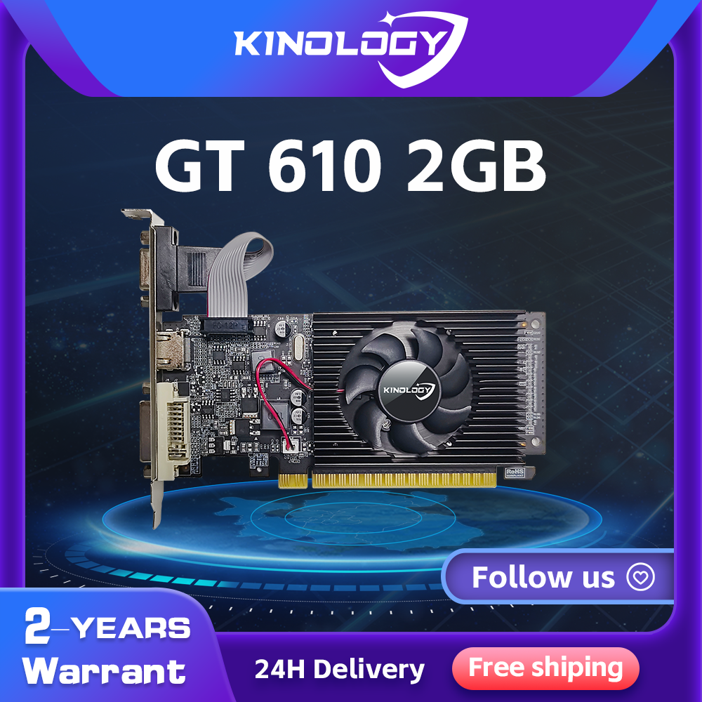 Placa gráfica gt730 4gb ddr3 128bit/64bit com porta hdmi vga dvi PCI-E2.0 16x placa de vídeo gráfica de computador gt610 para escritório/casa