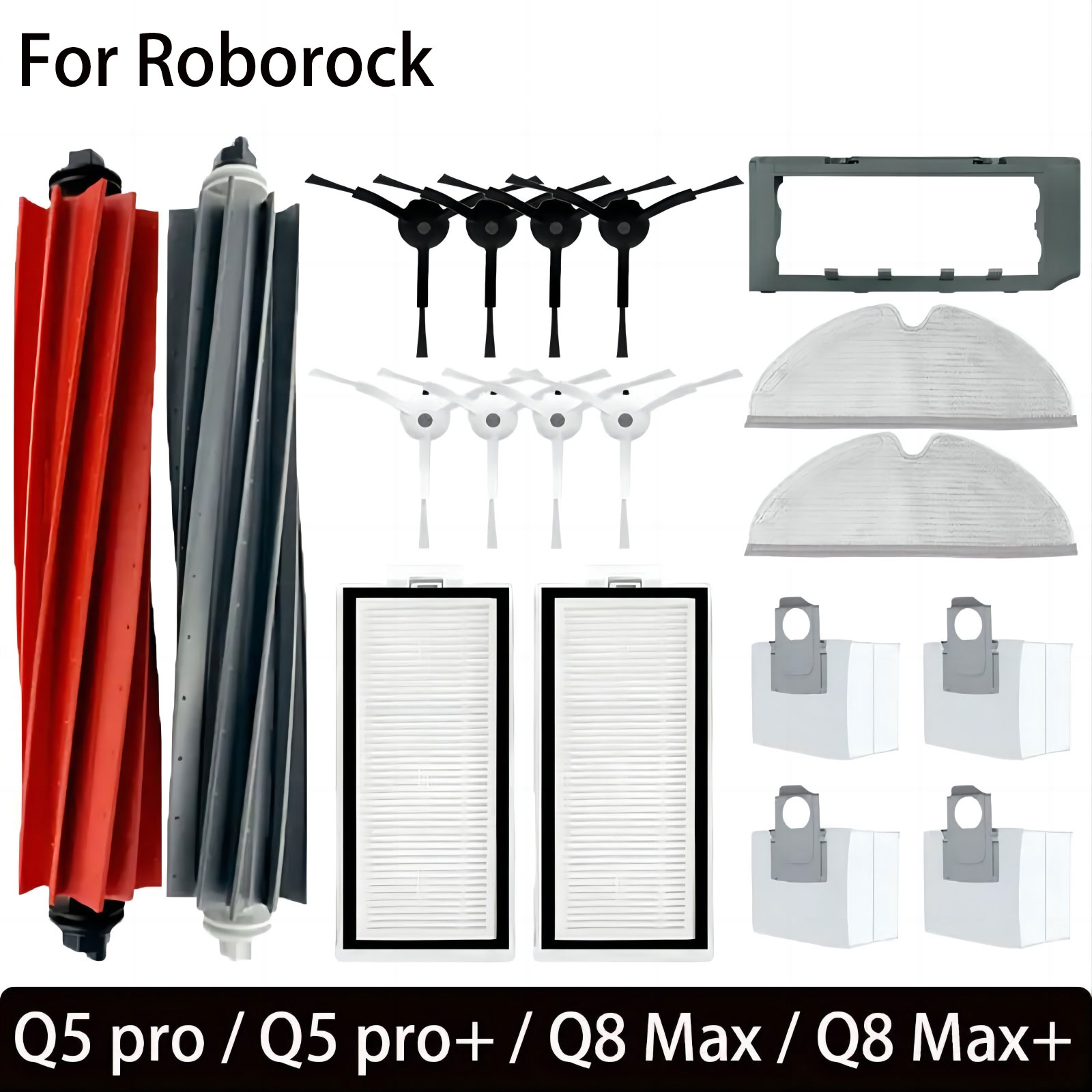 Para Roborock Q8 Max, Q8 Max+, Q5 Pro, Q5 Pro + piezas de repuesto accesorios cepillo lateral principal filtro Hepa fregona bolsa de polvo