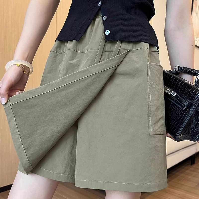 Sommer-Sonderangebot: Schnell Trocknende Kurze Röcke für Damen, Hochgeschnittene Einfarbige Dünne Kleider, Koreanische Mode A-Linien-Hosenröcke für Frauen