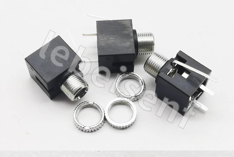 100Pcs Hoofdtelefoon Socket PJ-301M 3.5Mm Audio Video Socket Meten Pin 90 Graden Volledig Koperen Temperaturen