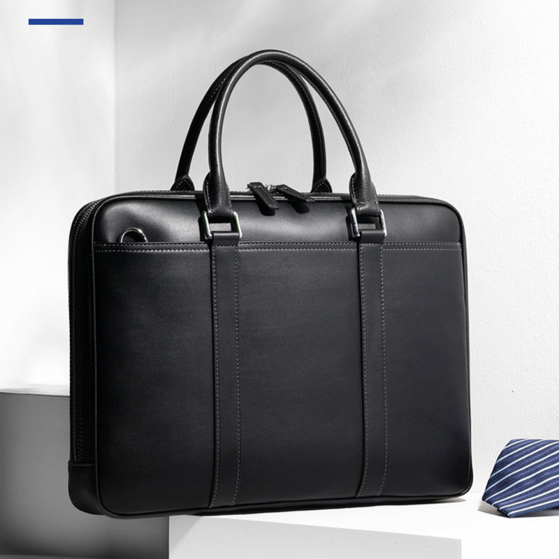 Genuine Messenger Bag Leather Business Handbag Casual Large Capacity Briefcase Cowhide Simple Shoulder Crossbody Men's Tote Bag