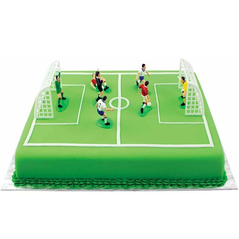 Rumah 9 pemain sepak bola dekorasi kue Set puncak kue dari 9 atasan sepak bola untuk kue ulang tahun puncak sepak bola cupcake