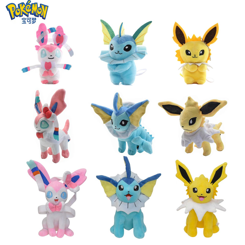 Figurka z kreskówki Pokemon, anime, pluszak, Vaporeon, Sylveon, Jolteon, Eevee, Pocket Monster, wypchana lalka, model zwierzaka, prezenty