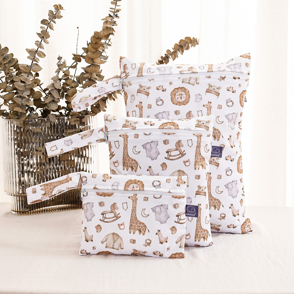 Elinfant-Saco Cosmético De Viagem, Saco De Fraldas Impermeável, Saco De Armazenamento Portátil, Saco De Lavagem, 3Pcs