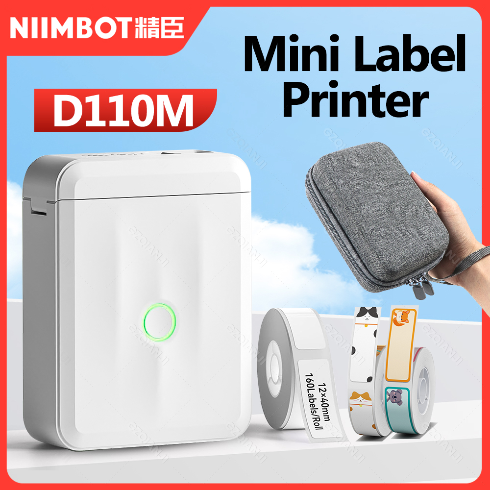 D110M Niimbot Label Thermal Sticker Printer Wireless Bluetooth Portable Mini Machine Barcode Code UV Tag Self-Adhesived Maker