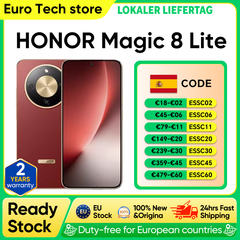 HONOR Magic 8 Lite Versión EU, Teléfono Inteligente 5G, 108MP OIS AI, eSIM, Resistente a Caídas de 2.5m, Resistente al Polvo IP69K, 7500mAh, Snapdragon 6 Gen4
