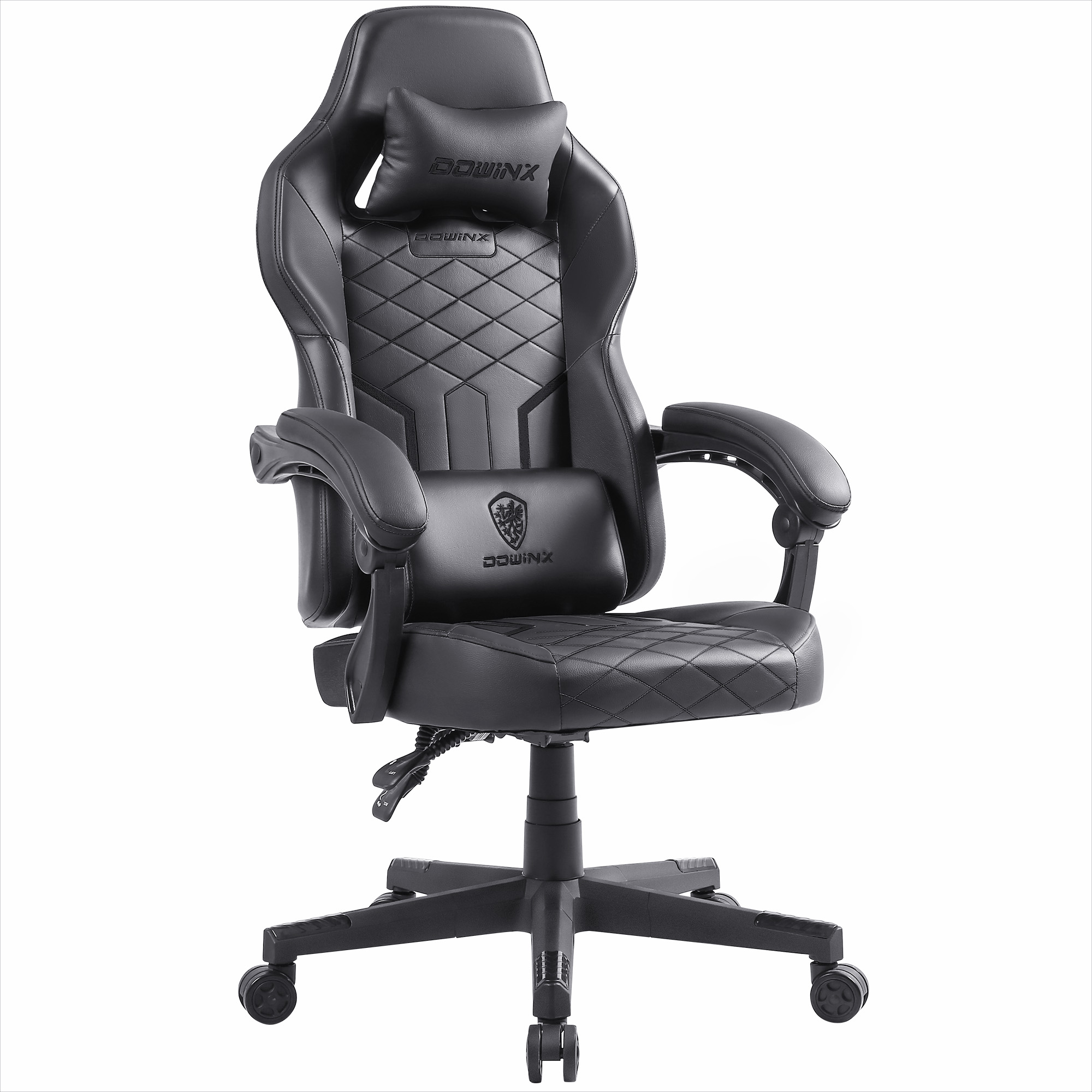 Sedia da gioco Dowinx con cuscino a molle insacchettate, sedia da computer ergonomica con schienale alto, sedia da gioco reclinabile in pelle PU 350 libbre
