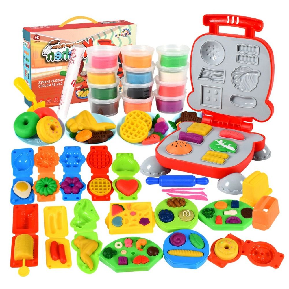 Multicolor Clay Molds Toys Set Plastic DIY Accessories Simulation Kitchen Toys Burger Machine Ice Cream Machine