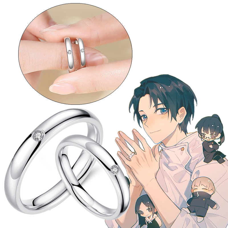 Anime jujutsu okkotsu yuta cosplay anel prop jóias acessórios ajustáveis casais anéis presente