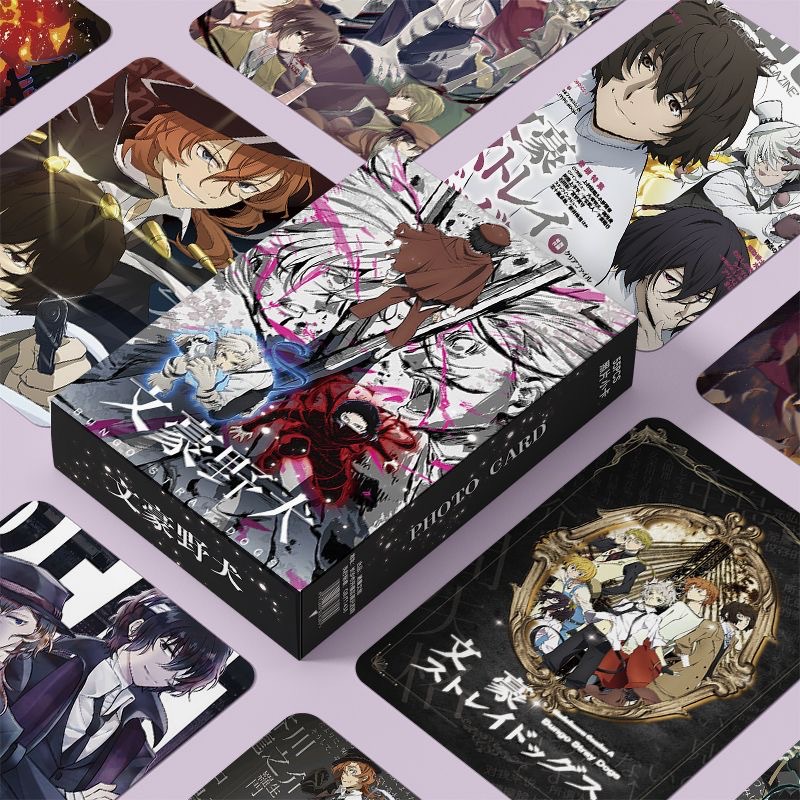 Bungo Stray Dogs Dazai Osamu Nakajima Laser Lomo Card Аниме Периферийная коллекция Игровая карта 55 шт./компл.