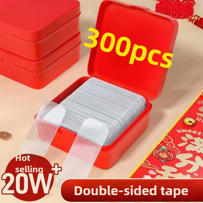 Cinta Adhesiva de Doble Cara Resistente, Impermeable, Removible y Reutilizable para Paredes, Madera, Azulejos y Plástico (60-300 Piezas)
