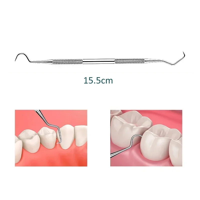 1/5/10 pçs duplo gancho dente dental explorer sonda dentista ferramenta de aço inoxidável ferramenta dental dentes limpos higiene explorer sonda