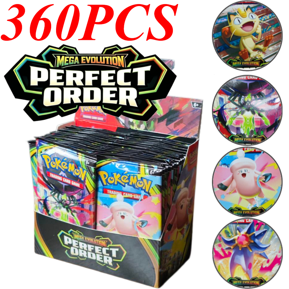 Набор коллекционных карт Pokemon Mega Evolution PERFECT ORDER Series Booster Box Bundle с редкими голографическими картами для игроков в Pokemon TCG