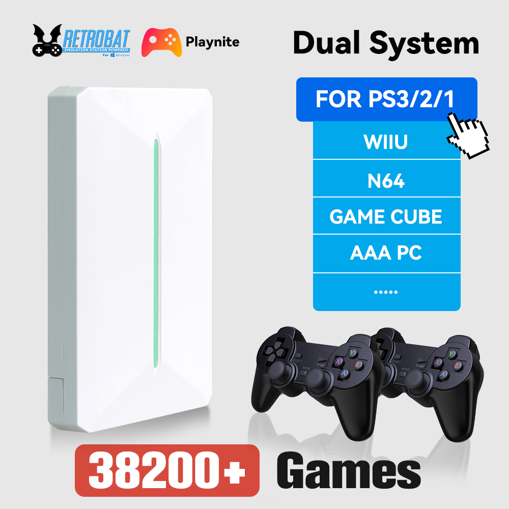 Retrobat&Playnite Retro Gaming HDD 38200 + AAA ПК и ретро-игры для игровой консоли с эмулятором PS3/PS2/Switch/DC/WII/WIIU/NES/MAME