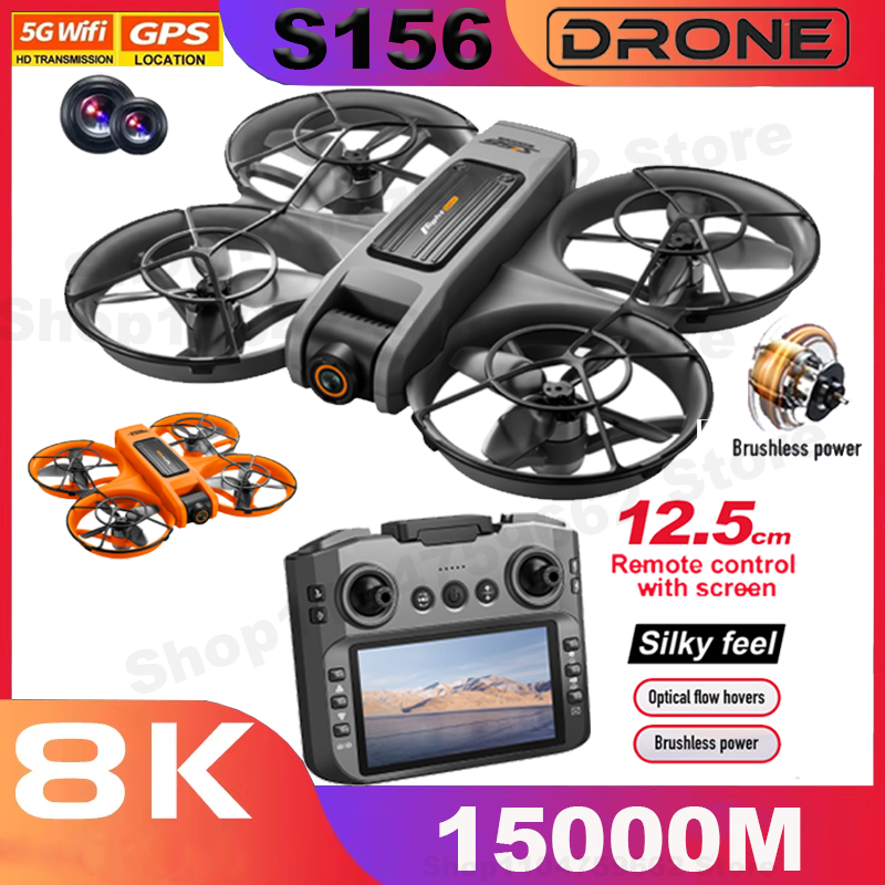 2025 Nouveau drone S156 GPS 8K professionnel HD 360 °   Double caméra 5G WIFI, moteurs sans balais, évitement d'obstacles, jouet quadrirotor pliable