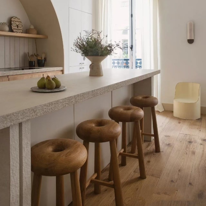 Taburetes de bar de diseño moderno y único, sin respaldo, color marrón, minimalistas, resistentes, sillas de comedor, estilo nórdico italiano, muebles de alta gama