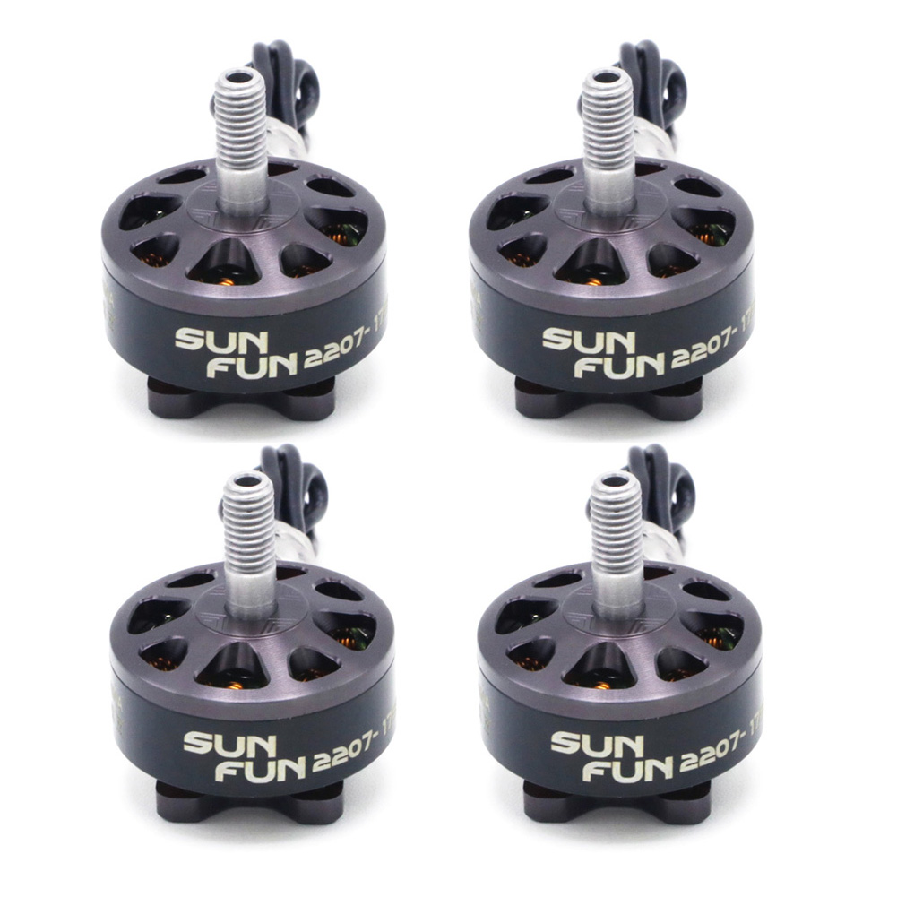 SUN FUN – moteur sans balais 2207 1750KV 2450KV 2750KV CW, filetage FPV Racing, pièces de rechange pour Drone RC Quadcopter, 4 pièces