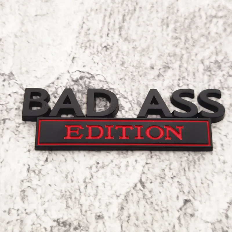 Logo de voiture créatif de vente chaude, Logo de Modification de voiture, autocollant de voiture BAD ASS, autocollant de carrosserie de voiture en édition métallique, Badge arrière