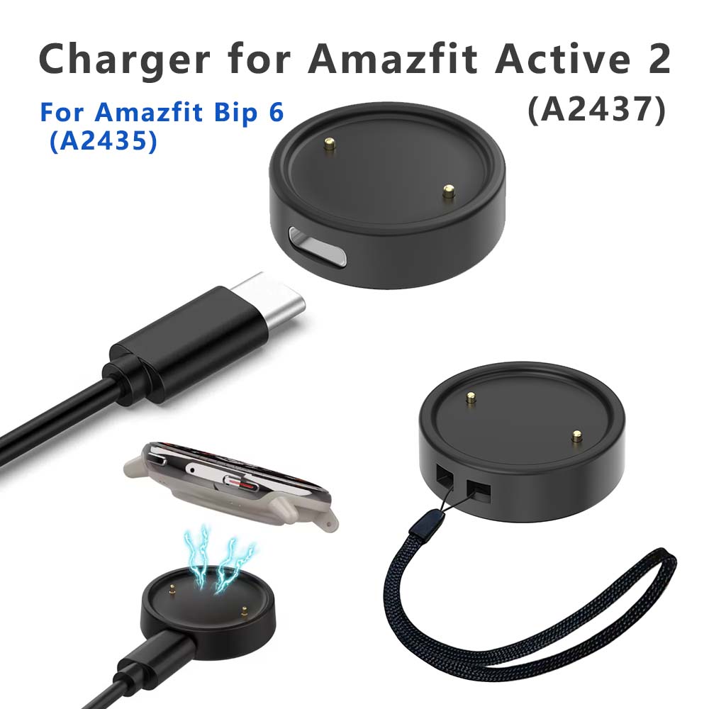 Amazfit Active2/GTR3/GTS3/GTR4/GTS4 USB スマートウォッチ充電器交換用充電器ストラップ充電ケーブル付き