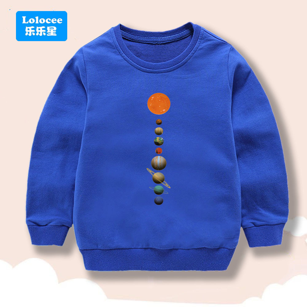 Lolocee-Sudadera para niños con estampado de planetas del sistema Solar, Top de manga larga para niños, jersey para niños pequeños, ropa de cuello redondo YHYXQ1