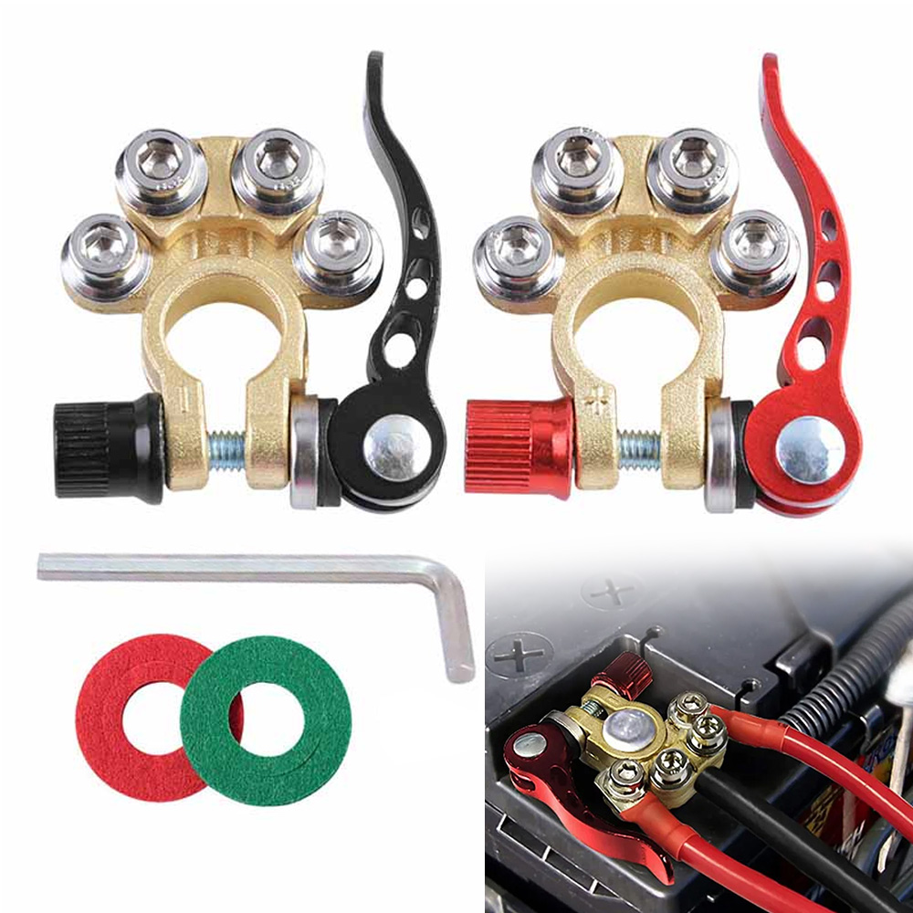 Conector de Terminal de batería de coche, Clip de Terminal de liberación rápida de poste positivo y negativo de aleación de aluminio para poste de Terminal SAE/JIS A