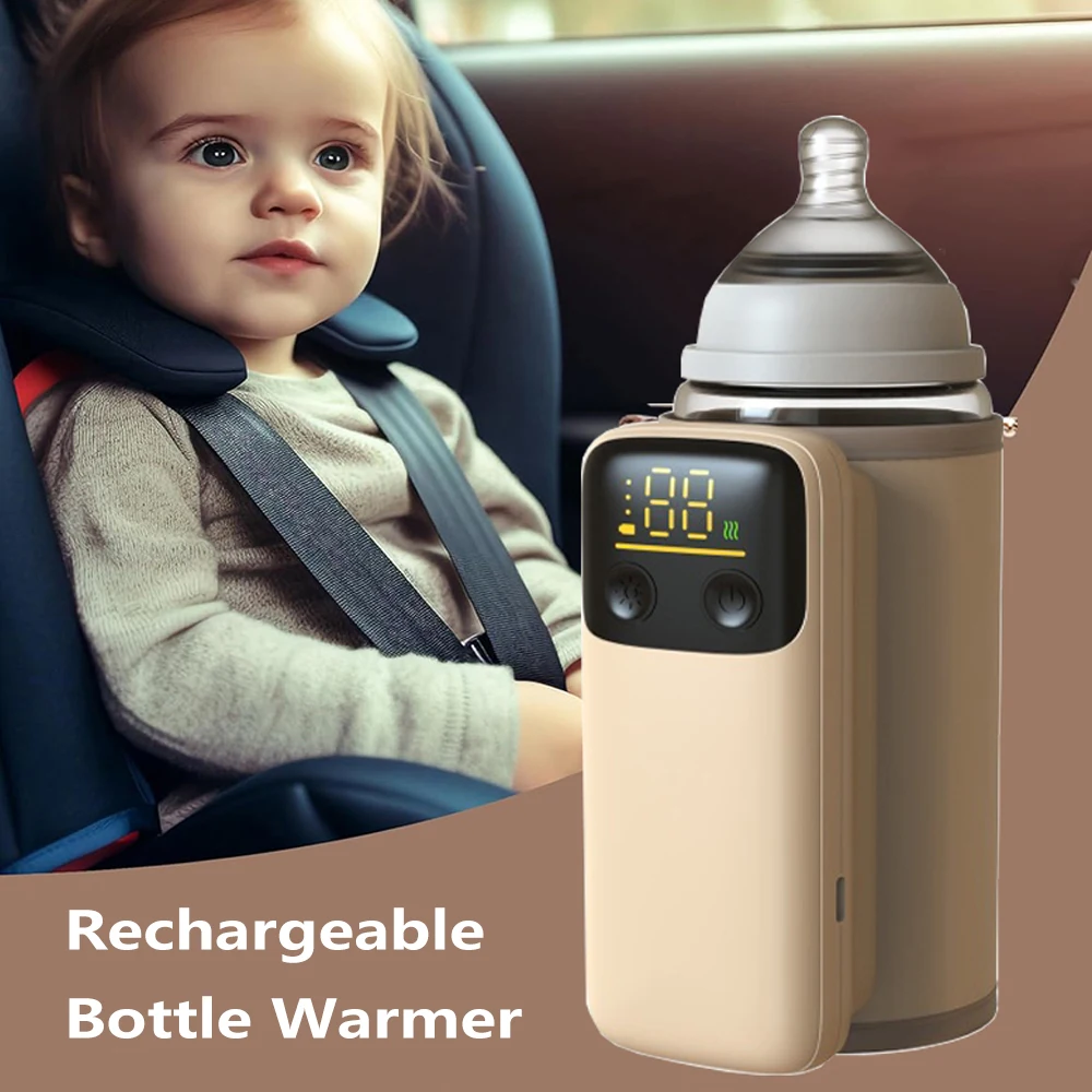 Aquecedor de garrafas portátil recarregável com carregamento rápido aquecedor de leite sem fio com controle de temperatura para viajar acampamento casa
