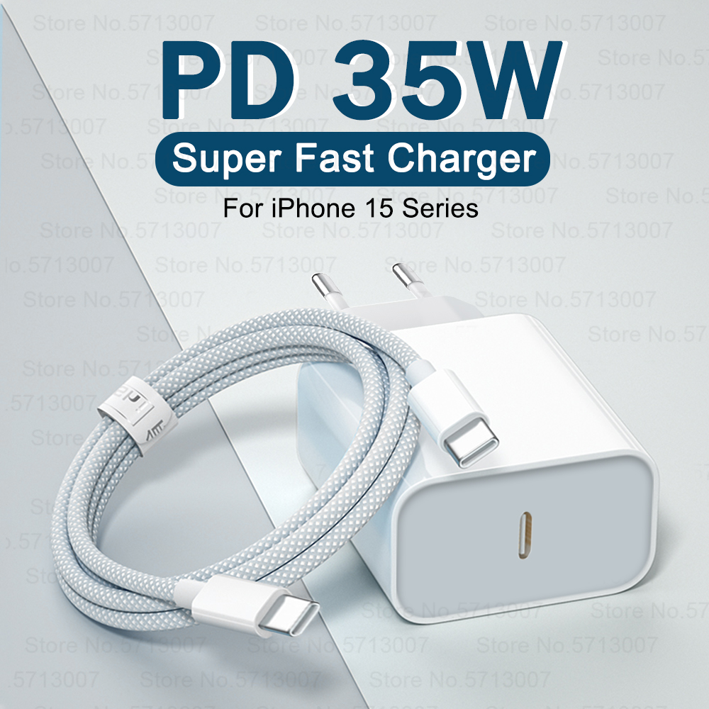 Chargeur rapide Pd 35w pour iPhone 15 pro Max câble de chargeur USB type C pour xiaomi 14 redmi note 12 13 pro accessoires de charge rapide