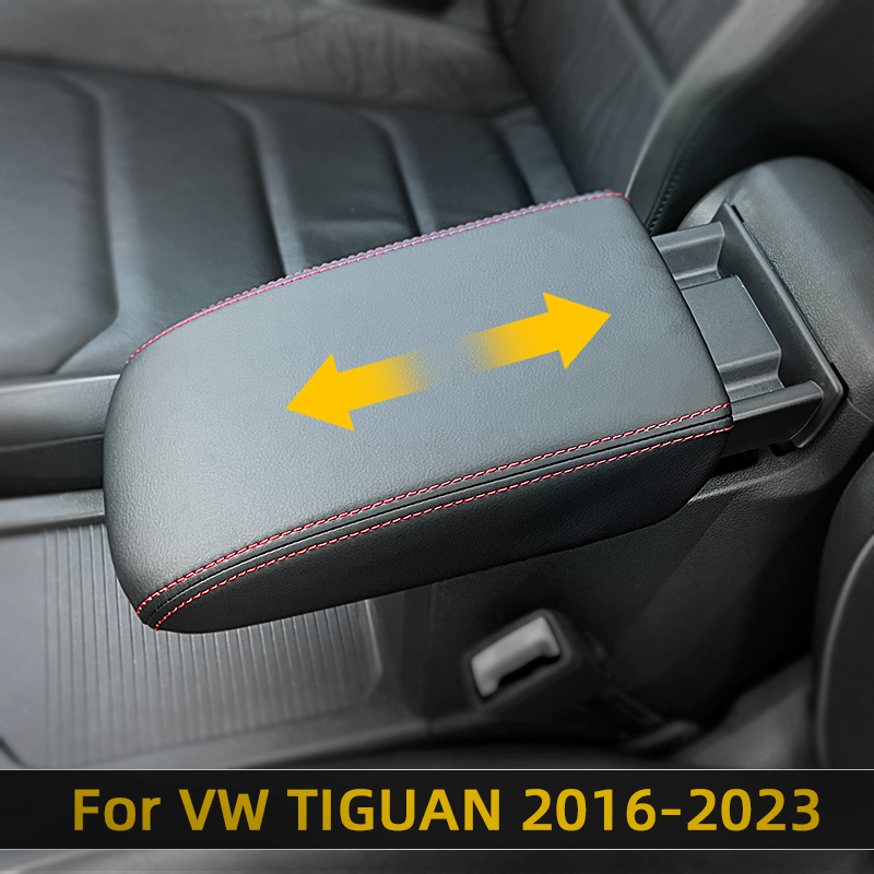 For Volkswagen VW Tiguan 2023 Accessories 2017 2018 2019 2020 2021 2022 MK2 Leather Protective Cover For Central Armrest Box